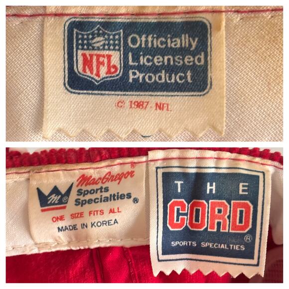 Vtg 1988 Super Bowl XXII Redskins Broncos Strapback Hat Red Corduroy MacGregor - Picture 12 of 12